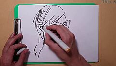 i'm sketching a quick portrait with copic markers