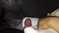 Feeling the intense pleasure as my female colleague in white stockings gives a footjob until I cum.