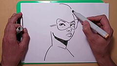 i'm sketching a quick portrait with copic markers