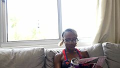 Dorky Harmony Cage Nerd Glasses Doggystyle Blowjob Riding Monster Cock Stockings Cowgirl