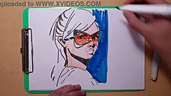 i'm sketching a quick portrait with copic markers