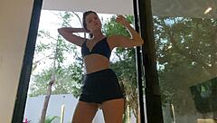 Wet Brunette Babe Melena Maria Rya Strips Clothes Horny Natural Tits Pussy Solo Tease