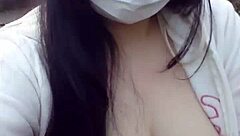 Park mission flashing big tits outdoors