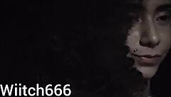 young latina brunette is walking and showing off her outfit on the street in public