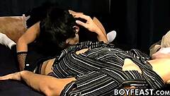 Twinks in Scary Costumes Give Blowjobs and Masturbate!