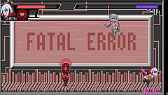 Hentai game features a futa with a giant cock and tit fuck