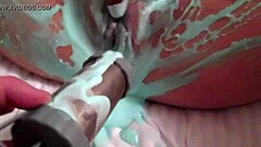 Oily wife gets messy