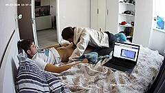 Amateur brunette euro chick babe at sucking & handjob