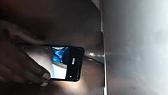 Stroking gently at gloryhole encounter.