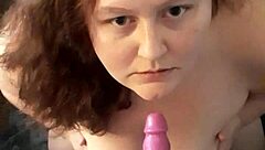 On my knees, deepthroating your cock – want to see more?