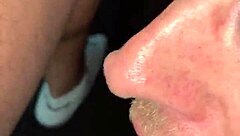 Enjoying a passionate blowjob from the trucker