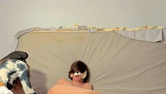 The findom dominatrix dominates the guy with fingering and assplay while he masturbates