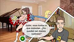 Busty family cheer squad, can you handle this big cock and cumshot in the game?