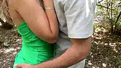 Blonde Deepthroats Rough in Park Cumshot