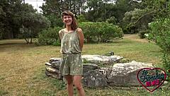 Small Tits Slut Fucked Outdoors!