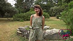 Small Tits Slut Fucked Outdoors!