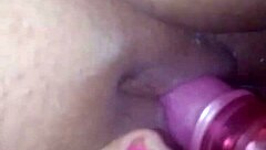 Chubby woman uses dildo on wet fat ass