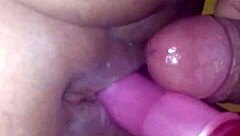 Chubby woman uses dildo on wet fat ass