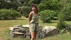 Small Tits Slut Fucked Outdoors!