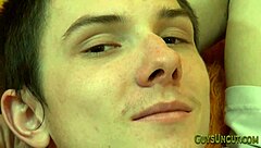 Uncircumcised Twink Tugs His Thick Cock in Solo