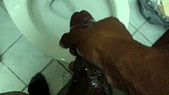 solo rubbing my big black cock with soap