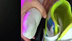 Skinny friend's feet and ASMR sounds in homemade video