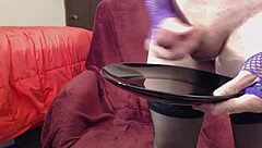 Susie jacks off and eats cum