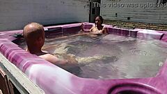 dayanara relaxing in the hot tub