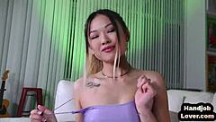 Asian pov hj slut jerks neighbor and talks on phone with bf