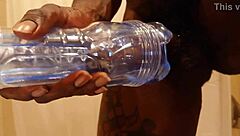 Hallelujah Johnson says, 'Masturbate this monster cock with fleshlight to huge cumshot.'