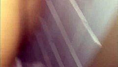 Ebony Babe Sneaks In For Doggystyle Fuck In Bathroom