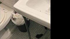 Ebony Babe Sneaks In For Doggystyle Fuck In Bathroom