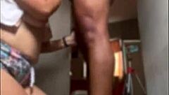 Niece tempts her uncle with short shorts in the kitchen, leading to a passionate encounter.