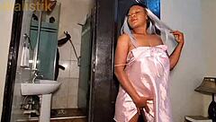 Lady bends over for big black cock doggystyle