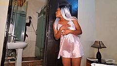 Lady bends over for big black cock doggystyle