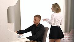 Darydevi Blonde Tutor Finds Time For Sex With Shaved Disciple