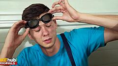 redhead girls work on cars at the garage with mechanic.