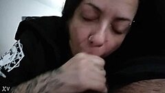 Getting a blowjob while watching cheesy 70s porn!