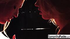 Samantha Saint and Victoria White Play with Candle Wax on Tits and Pussy