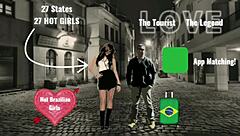 Tourist meets sexy slim brown brazilian girl from goias