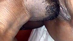 Blacchammer licks Exzotickhandi's pussy in lingerie?