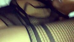 Blacchammer licks Exzotickhandi's pussy in lingerie?