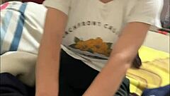 Teen with big boobs wants to relax and watch Netflix