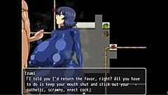 Asian babe Izumi's handjob skills take center stage in this sci-fi hentai game