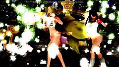 half-naked girls dance and sing in hentai cartoon