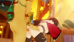 Experience Beidou's sensual spanking and ass penetration in this animated video