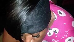 Sloppy bedtime blowjob on big black cock.