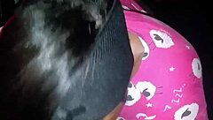 Sloppy bedtime blowjob on big black cock.