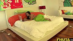 In this fhuta threesome, blonde and brunette get their asses fucked hard.