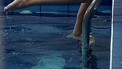 Blonde babe's feet get cumshot after footjob and blowjob